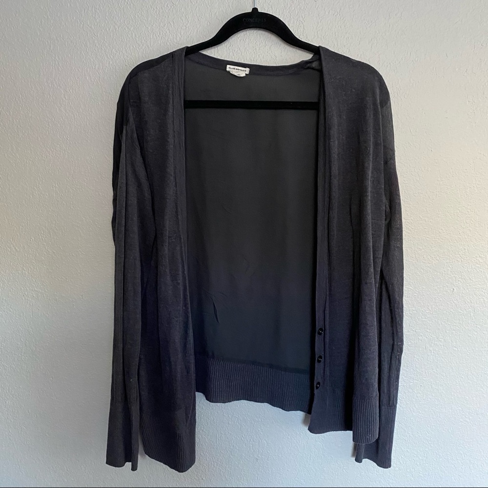 club monaco sheer gray cardigan